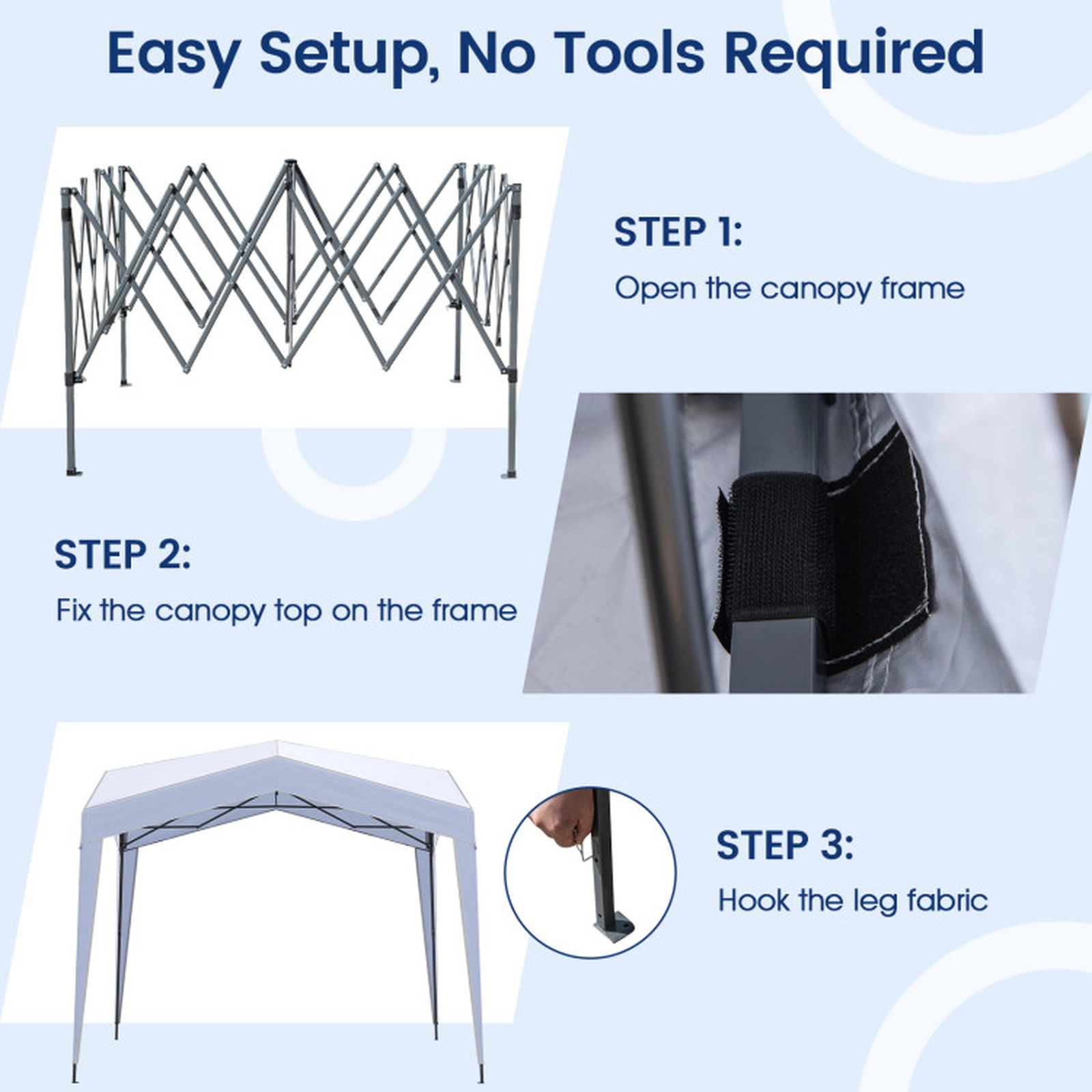 SUGIFT White 10-ft by 10-ft UPF50+ Silver-Coated Polyester Pop Up Canopy Tent with Wheeled Bag and 8 Stakes