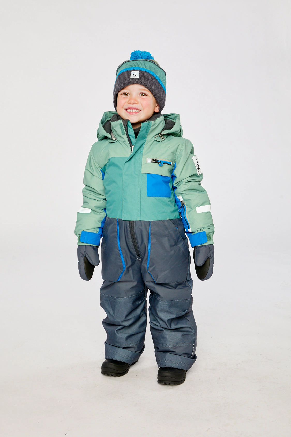 Deux par Boys One Piece Play Snowsuit with Detachable Hood