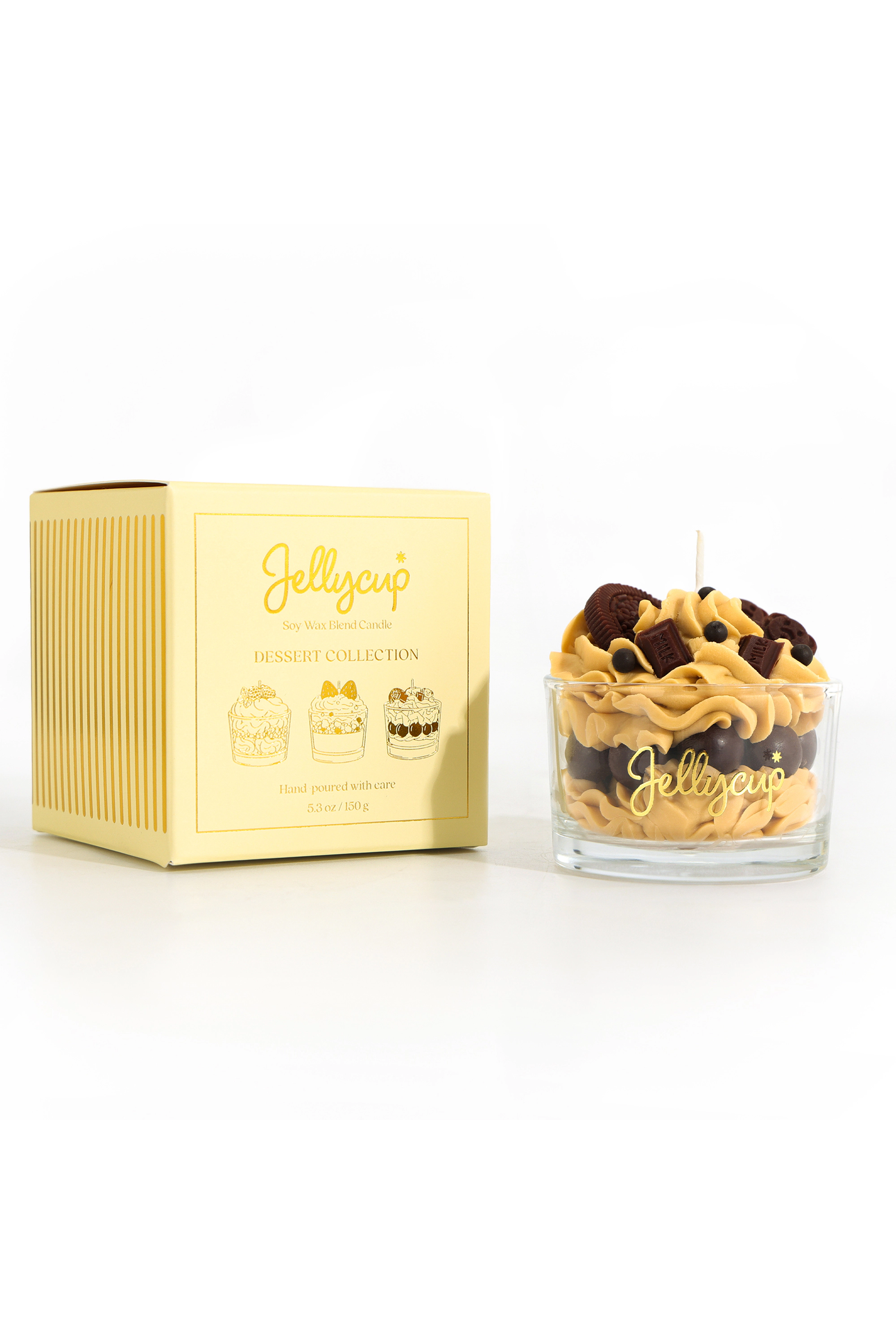 Jellycup Unisex Chocolate Cookie Scented Dessert Cup Soy Wax Candle