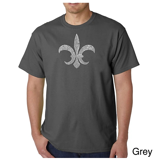 LA Pop Art Men's Word Art T-Shirt - Louisiana Fleur-de-Lis