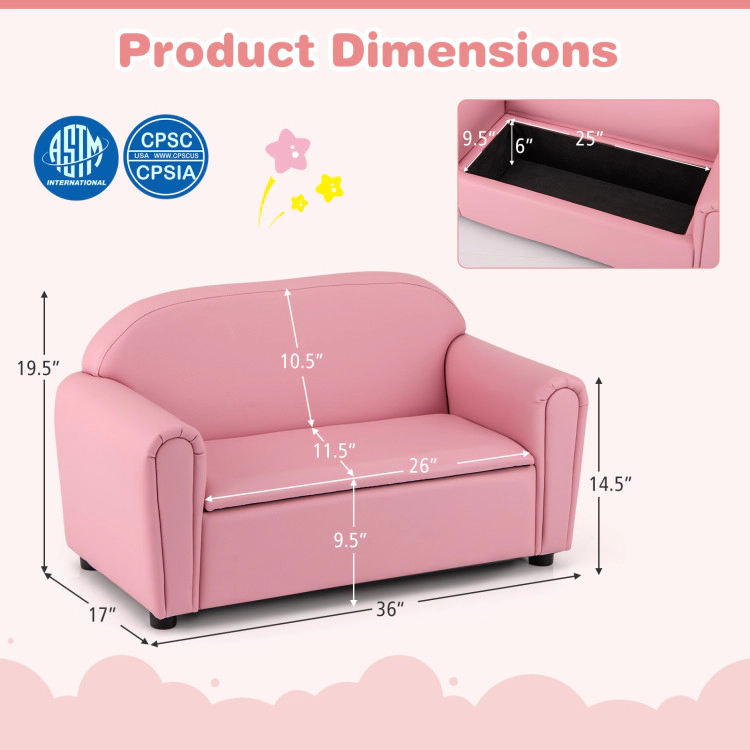 Hivvago Kids Sofa Armrest Chair With Storage Function