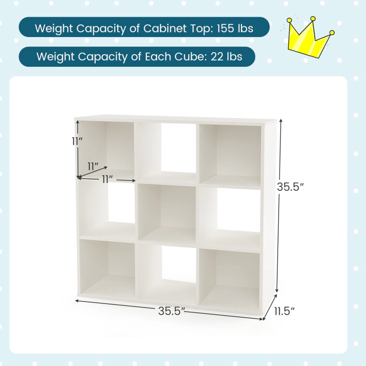 Hivvago Wooden Kids Bookcase With Storage Cubbies And Anti-Toppling Devices