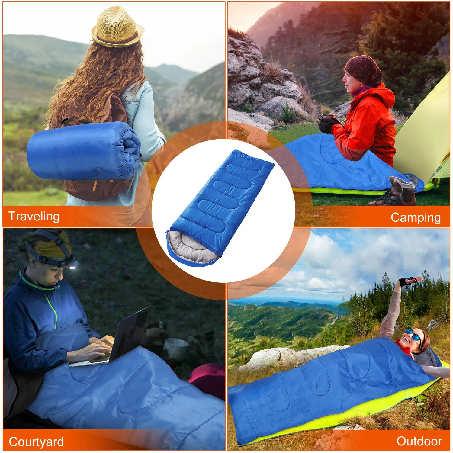 GBruno 3-Season Camping Sleeping Bag With Carry