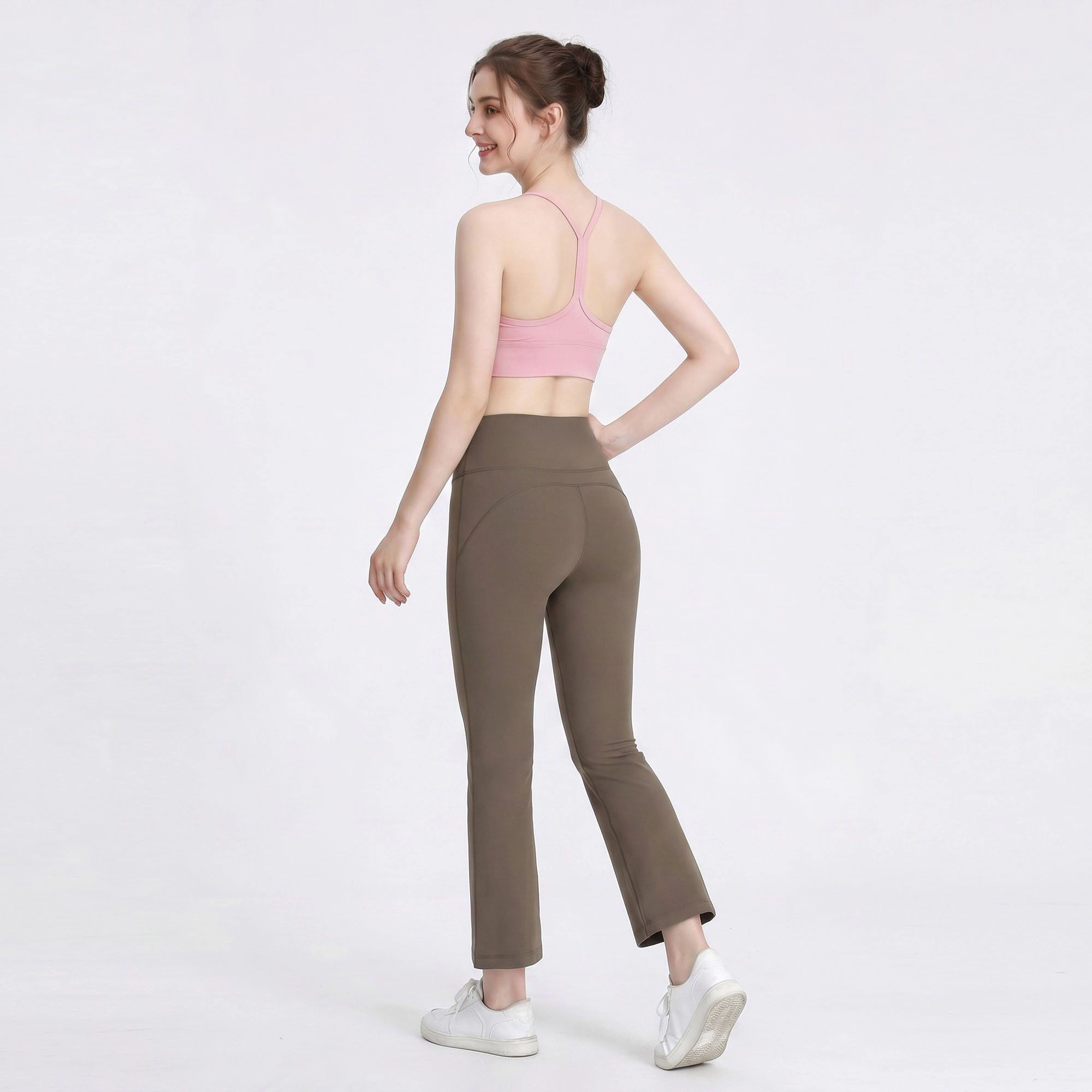 Anna-Kaci Women's High-Waist Flare Yoga Pants with Wide Waistband Smooth Stretch Pull On Workout Lounge