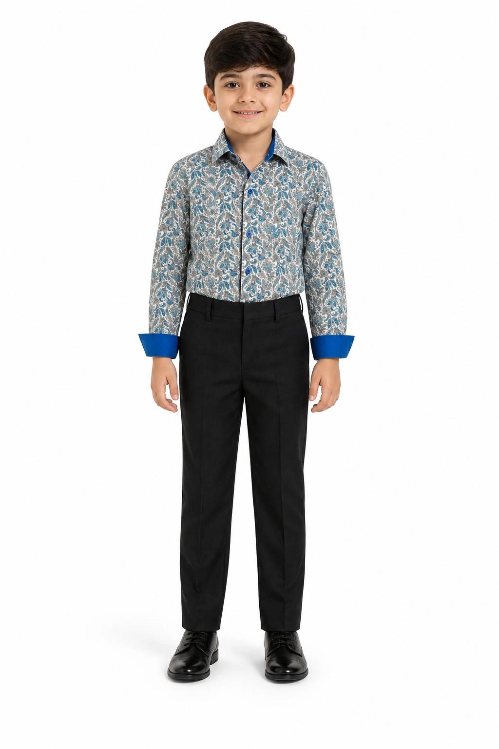 Elie Balleh Boys Slim Fit Paisley Sport Shirt