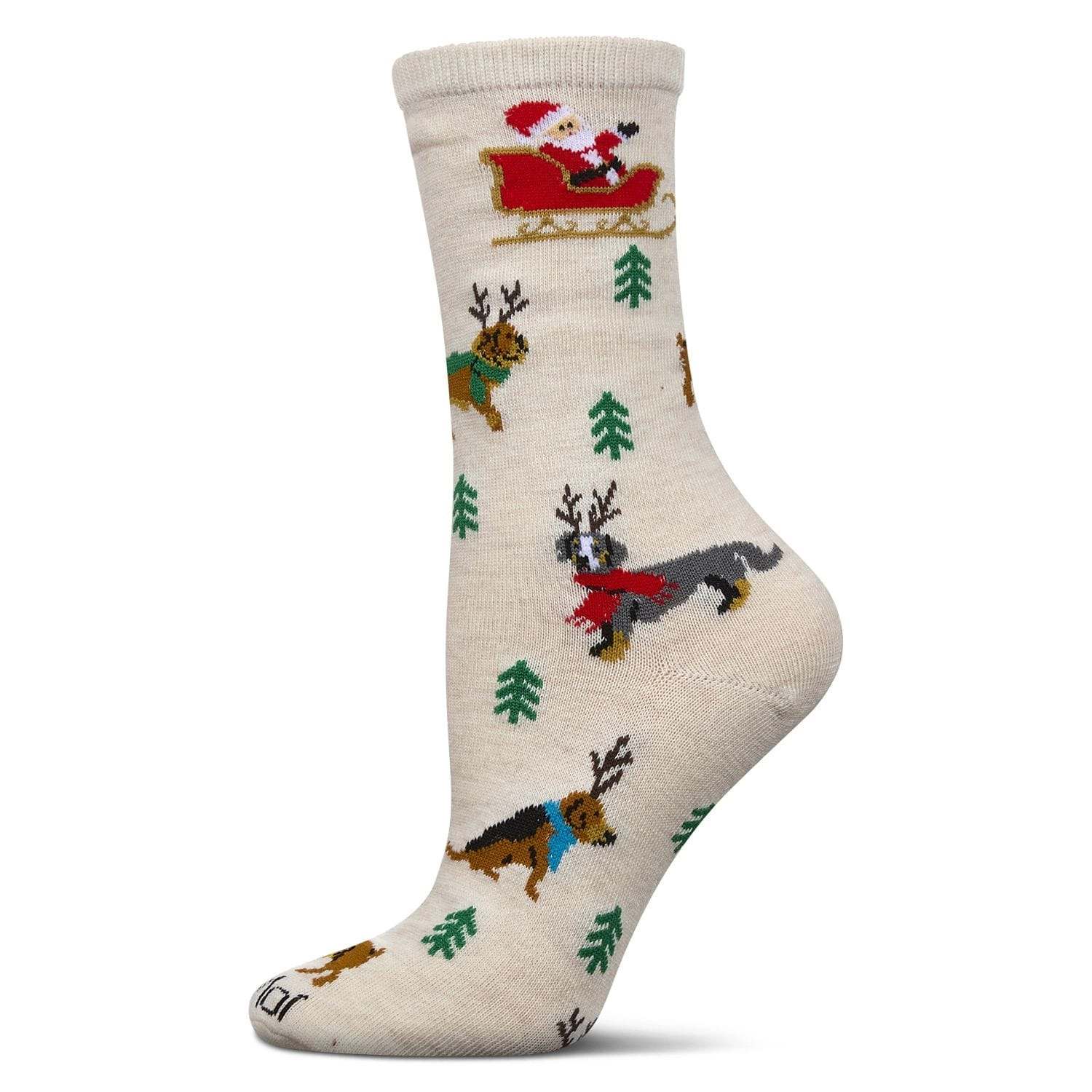 MeMoi Women's Reindeer Pups Holiday Crew Socks