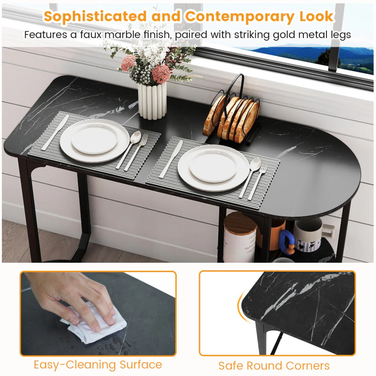 Hivvago 3-Piece Industrial Dining Table Set For Small Space