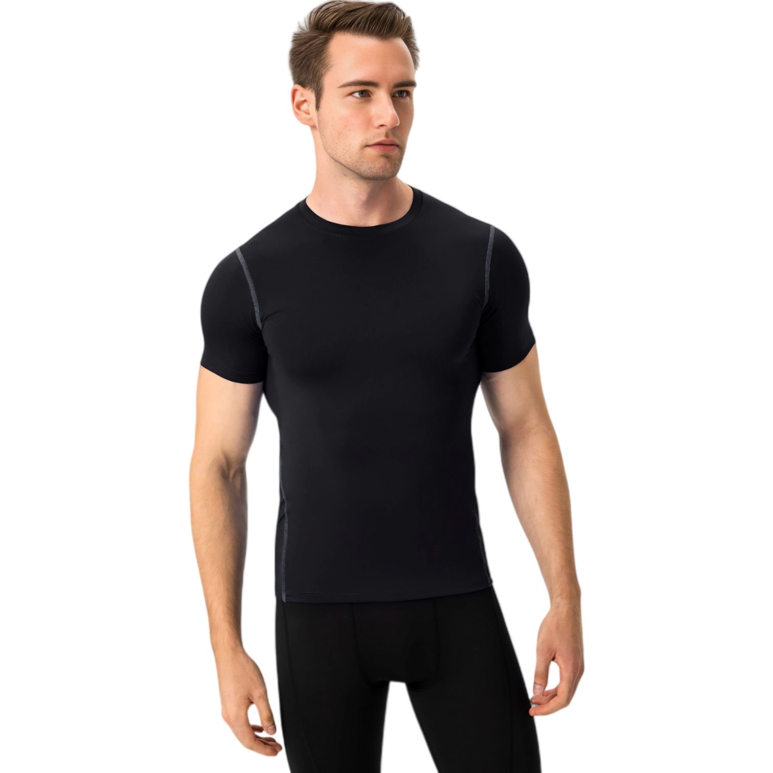 Anna-Kaci Mens Short Sleeve Compression Crew Neck Shirt