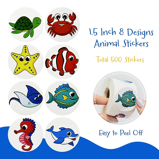 Wrapables Animal Sticker Roll, Stickers for Sealing Cards, Envelopes ...