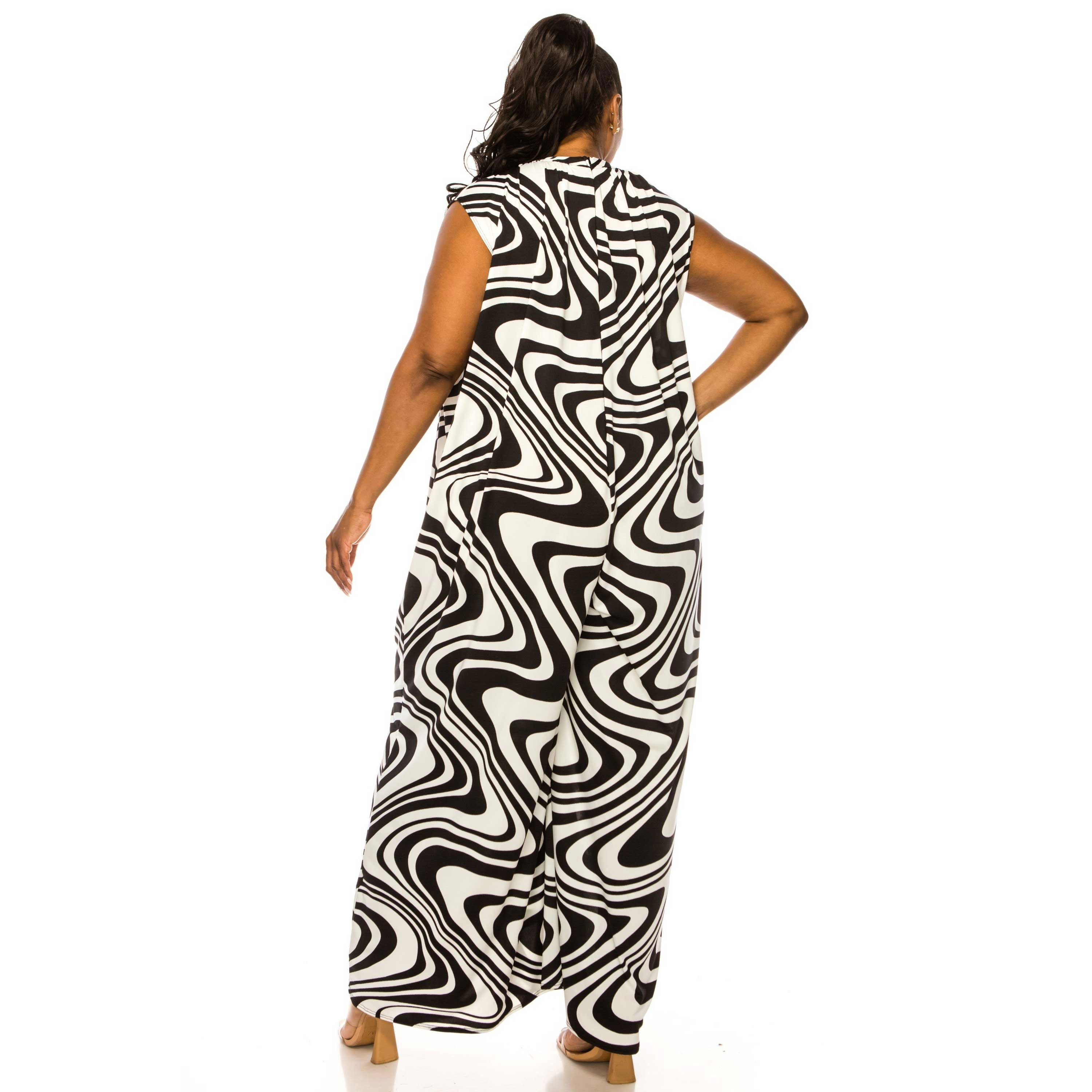 L I V D Women's Plus Ortega Sleeveless Pocket Jumpsuit