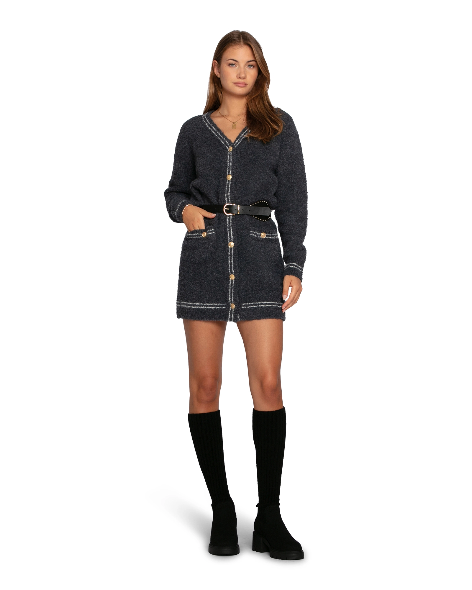 Belle & Bloom Cute This Mini Cardigan Dress