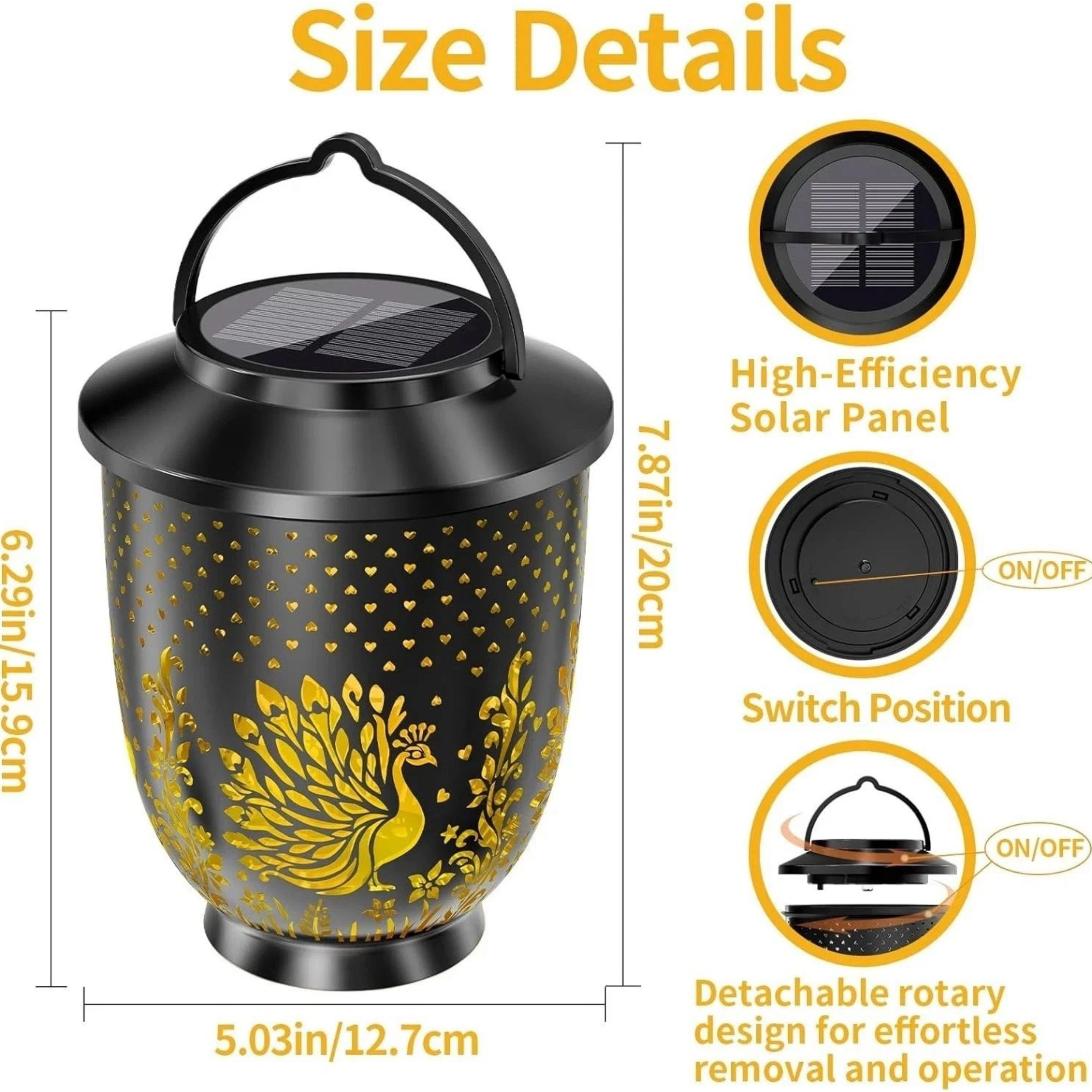 Home Collection Solar LED Hanging Garden Lantern with 2 Lighting Modes