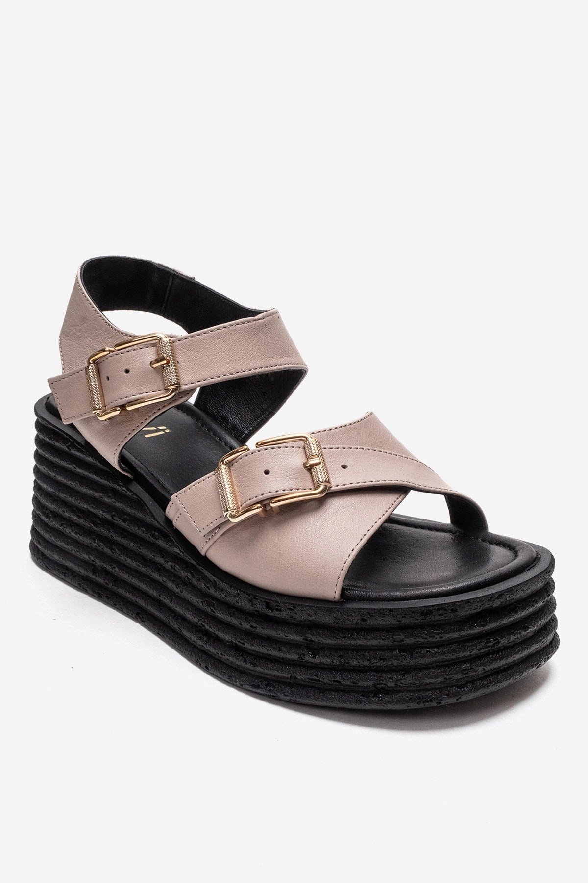 Forever & Always Womens Mirette Leather Platform Sandals