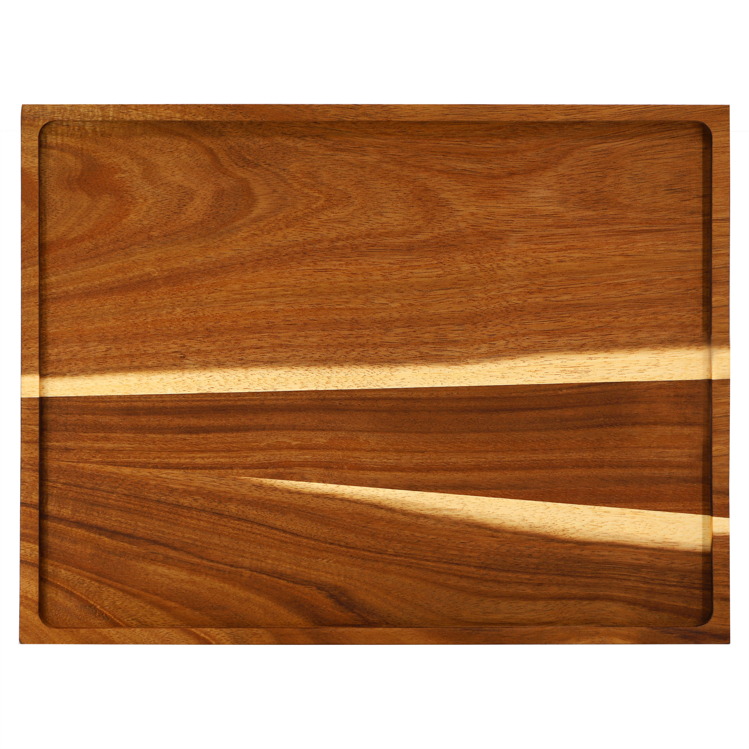 MegaChef 3 Piece Acacia Wood Cutting Board with Maganitized Serving Board Platter