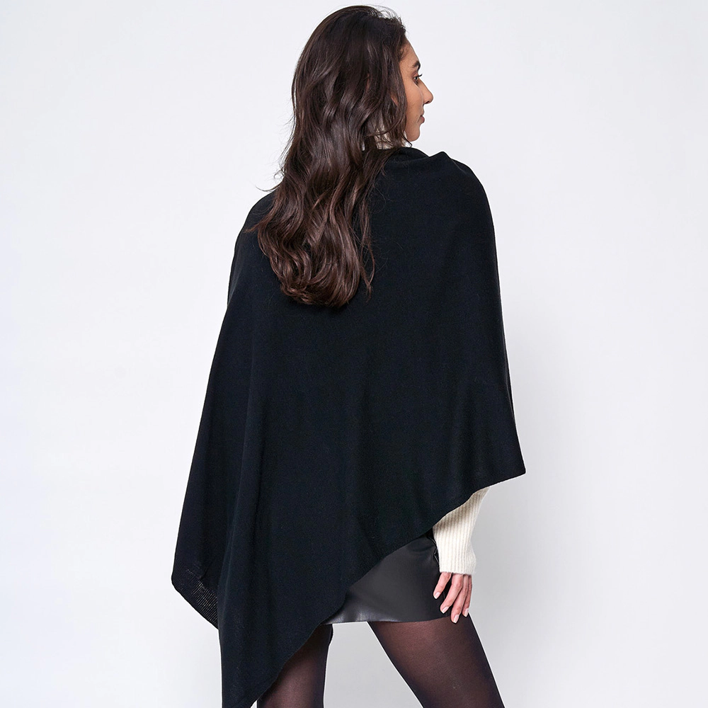 TRUEDAMES Women Solid Scarf Poncho