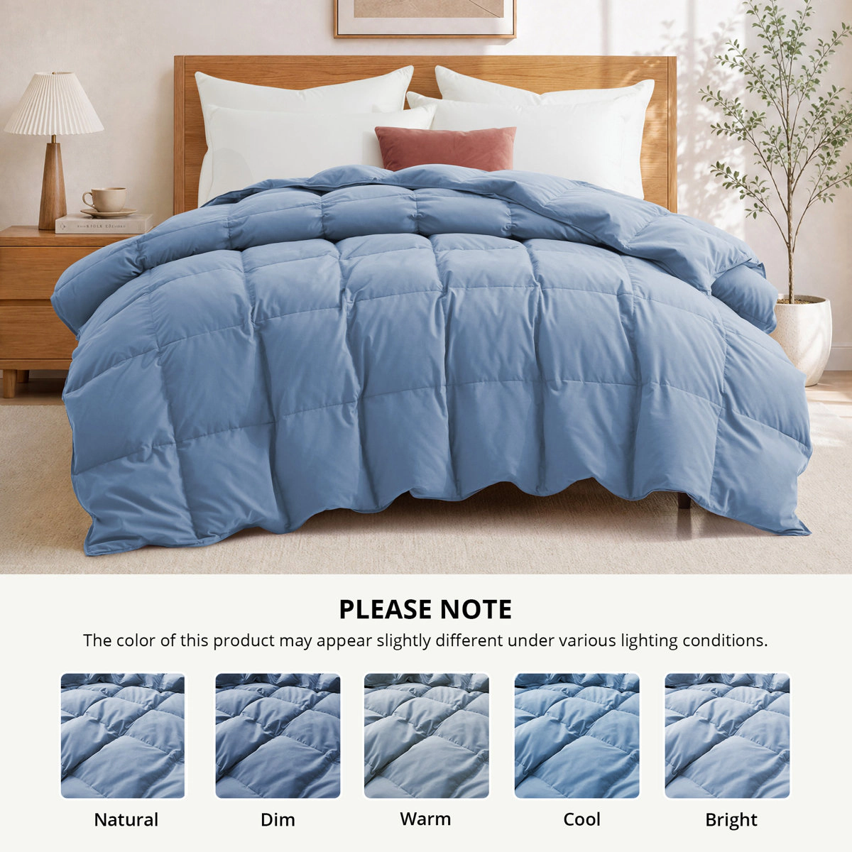 Peacenest All Season Goose Down Feather Fiber Comforter Duvet Insert