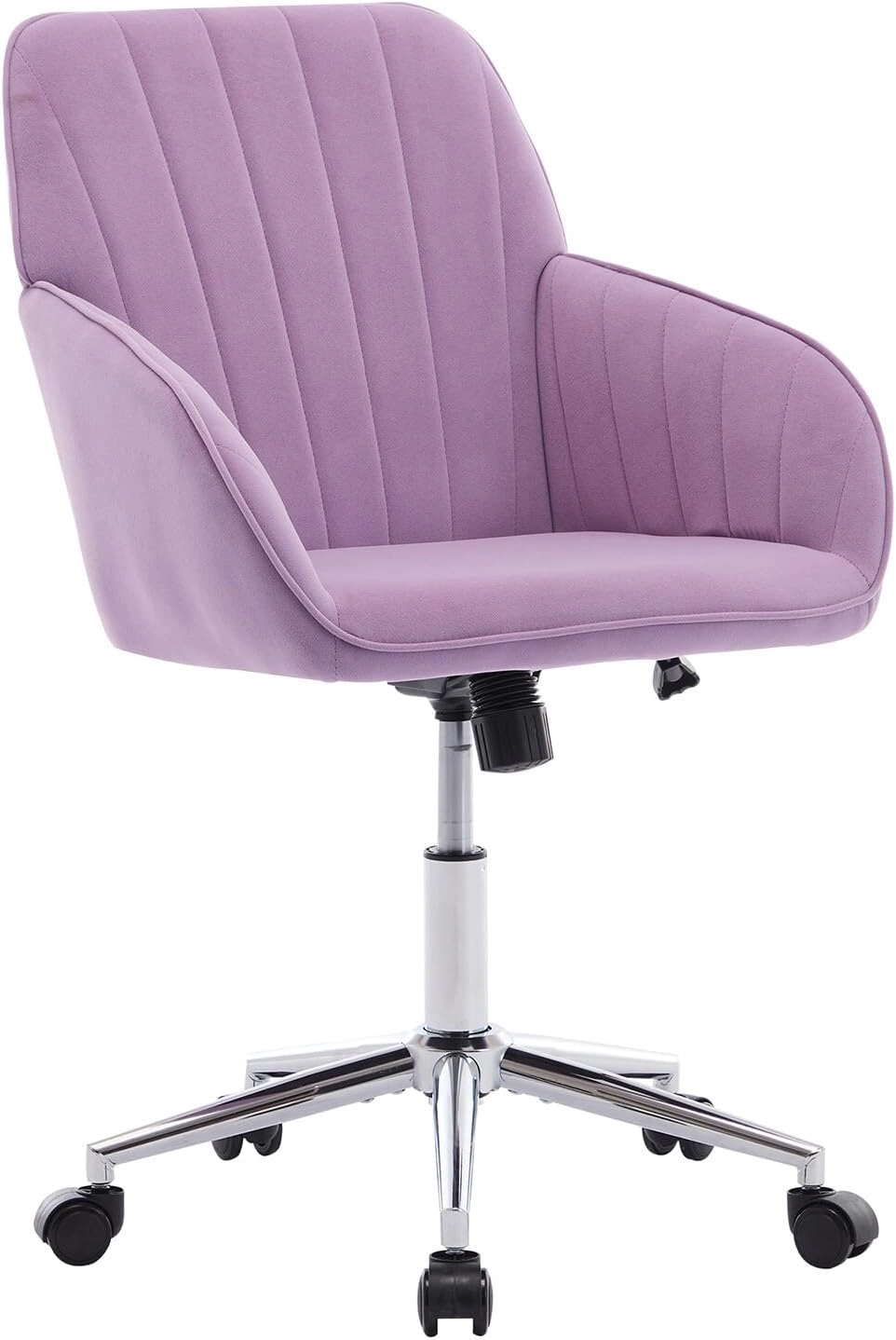 Platinum-Level Office Chairs Lilac Velvet Office Chair Ergonomic Adjustable Swivel Desk