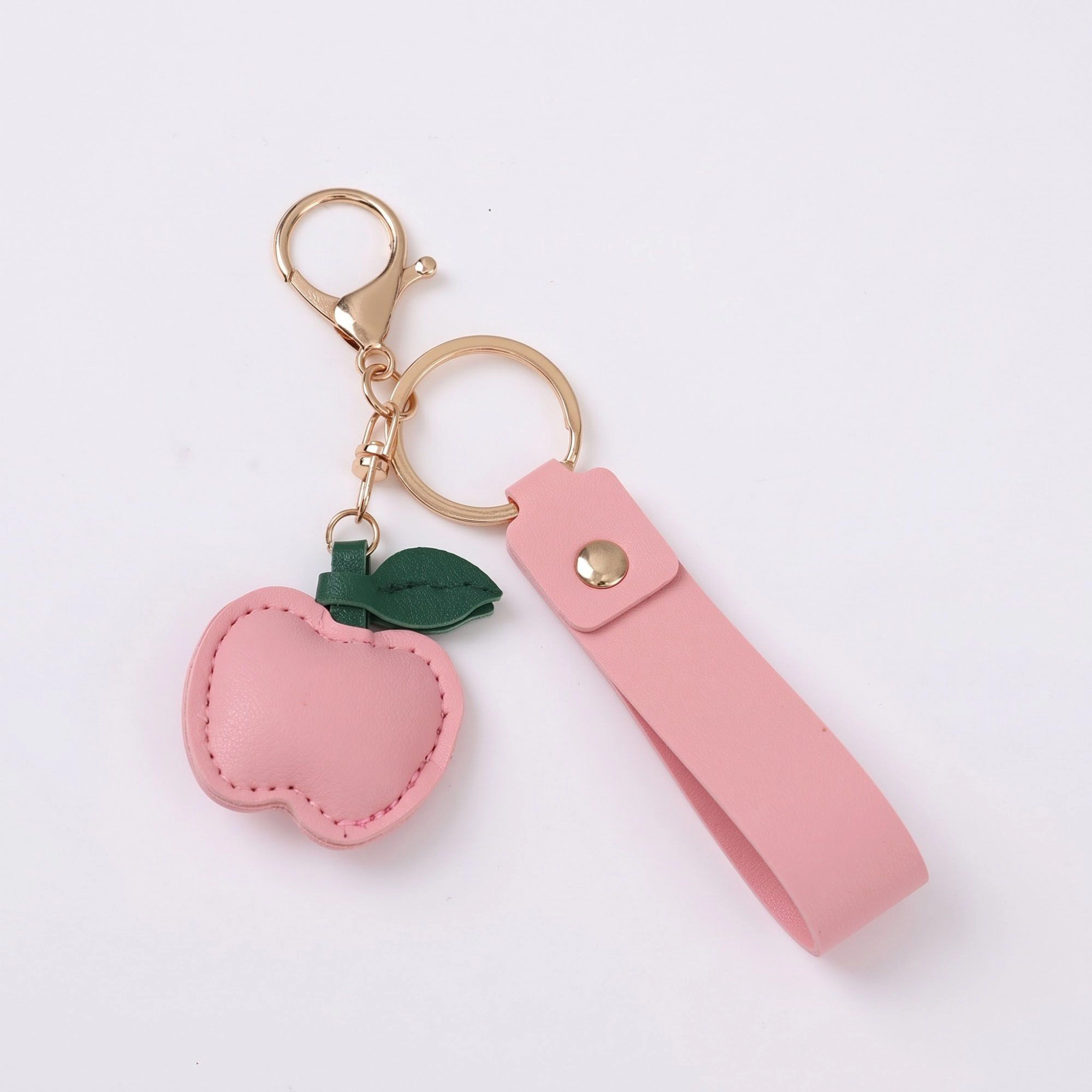 Alilang Women's Apple Bag Charm with Faux Leather Strap and Gold Tone Hardware