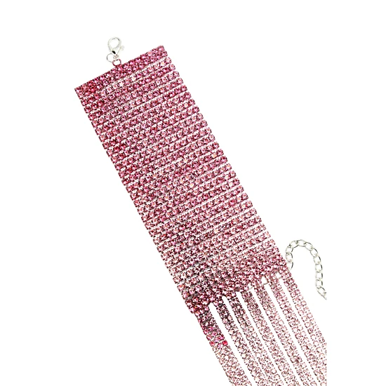 AGP PARIS Womens Diva Collection Pink Glitter Chevron Bracelet
