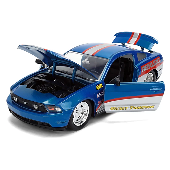 Jada 2010 Ford Mustang GT "Rekudo" Blue Metallic with Red and Silver Stripes "Bigtime Muscle" Series 1/24