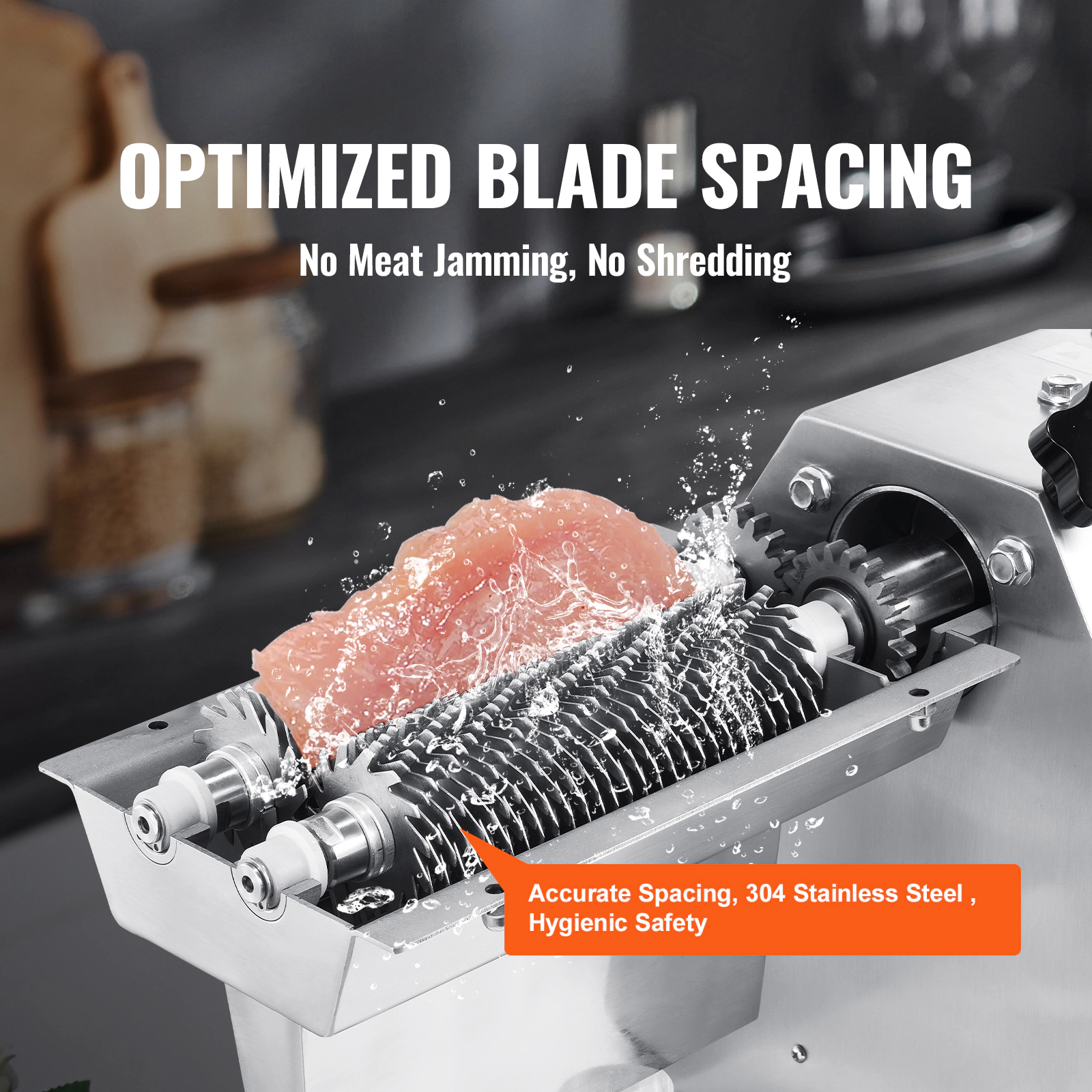 HONGGE Commercial Meat Tenderizer, Heavy Duty Stainless Steel Kitchen Tool with Meat Tong, Cleaning Brush