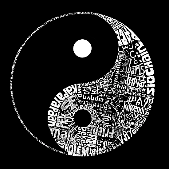 LA Pop Art Men's Word Art T-Shirt - Yin Yang