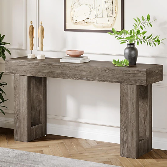 Tribesigns Wooden Sofa Table, 63-Inch Modern Console Table For Living Room