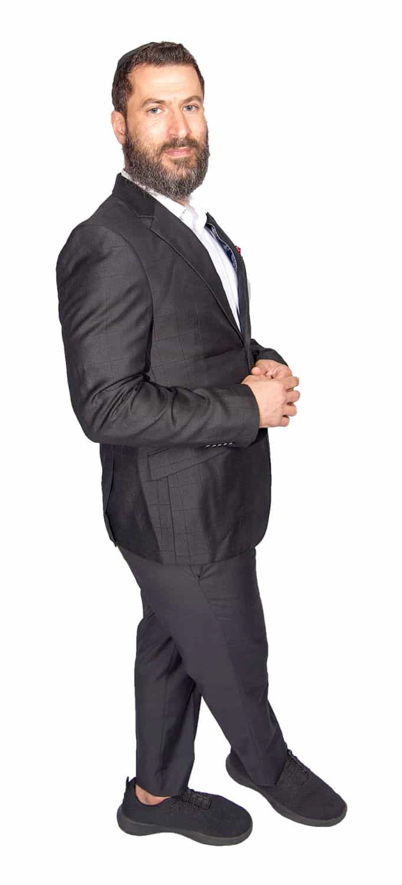 Elie Balleh Men's Slim Fit Solid Plaid Sports Coat Jacket