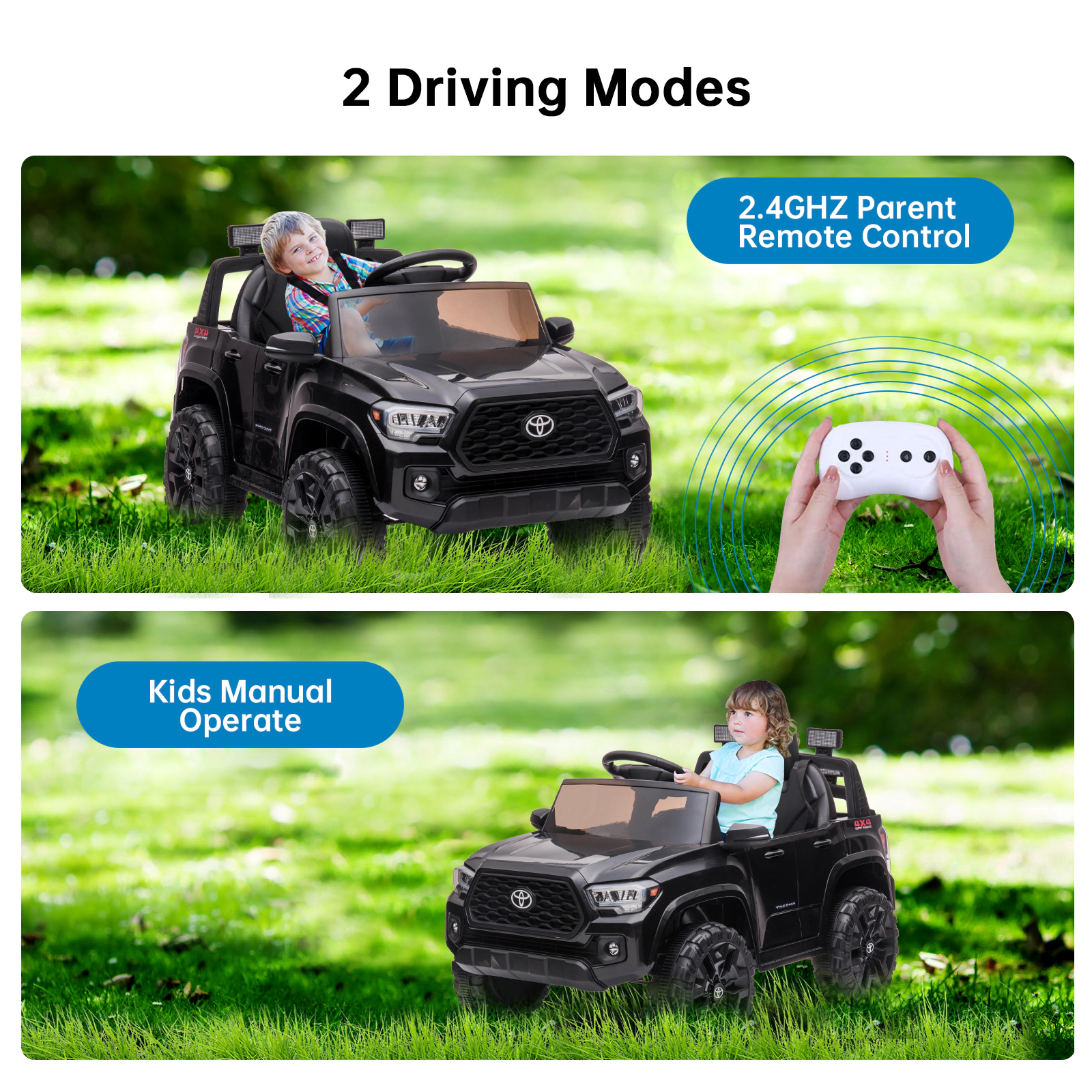 Howbow 12V Kids Electric Ride-On Car – Remote Control, Safety Belt, 2-Speed Battery Powered Toy, Pink