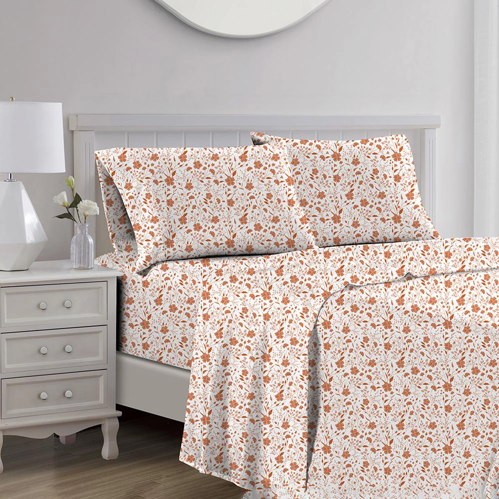 RT Designers Collection Lucy 1000 Thread Count CVC Ultra Soft Sheet Set Spice Queen