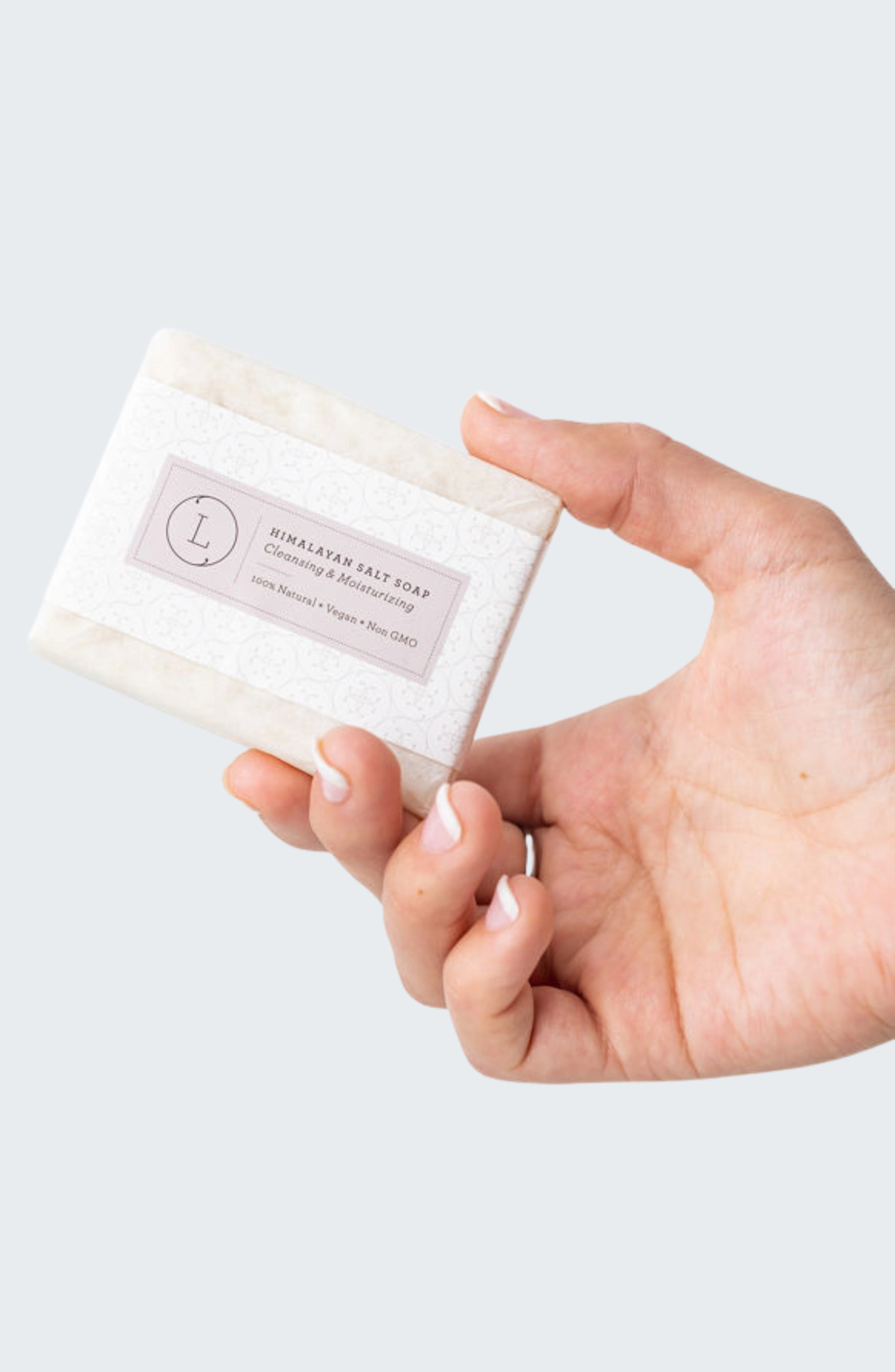 2-Pack Himalayan Salt Soap Bars, Unscented Vegan Handmade Cold-Process Soap