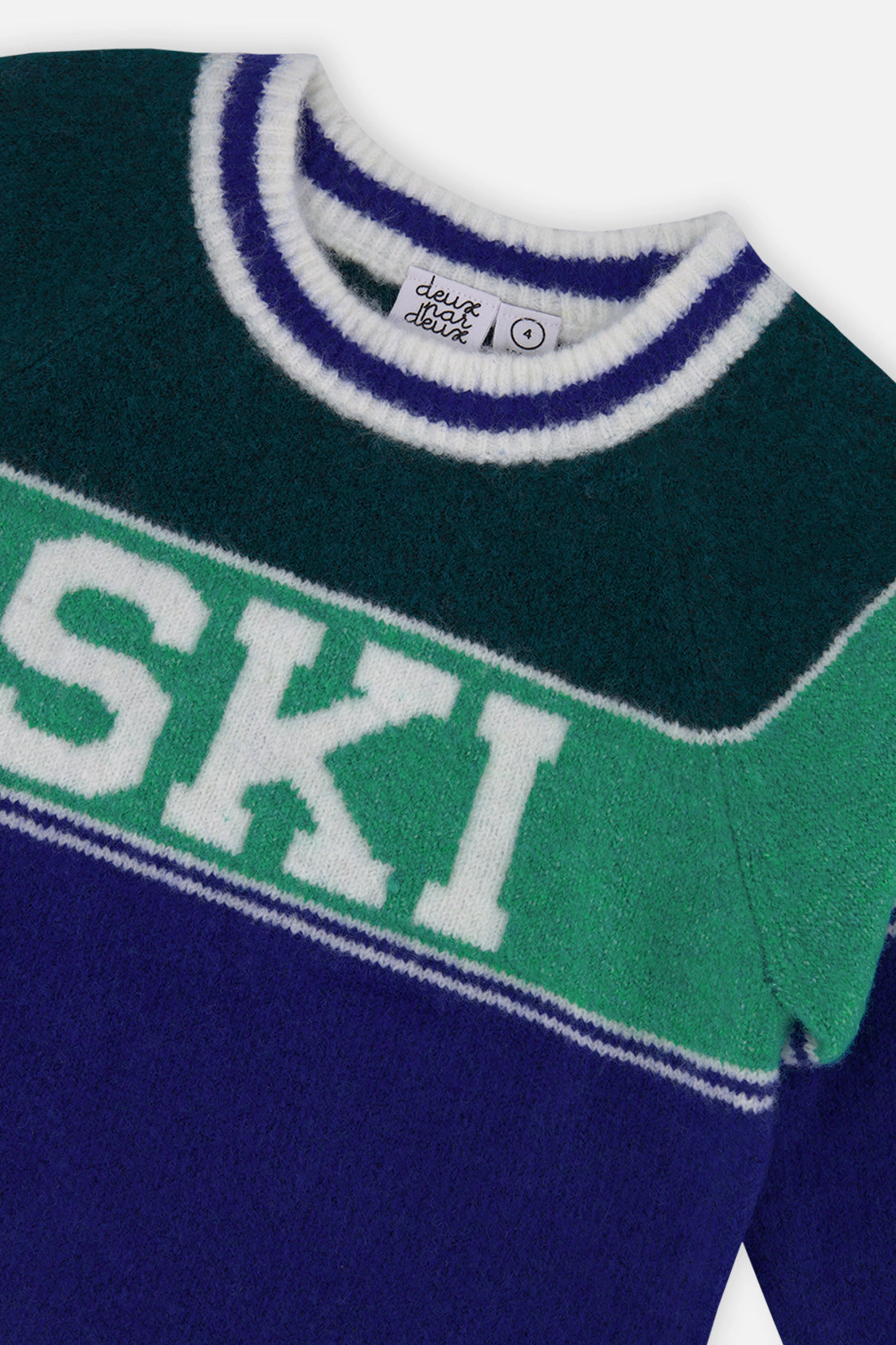 Deux par Boys Color-Block Sweater with Ski Jacquard