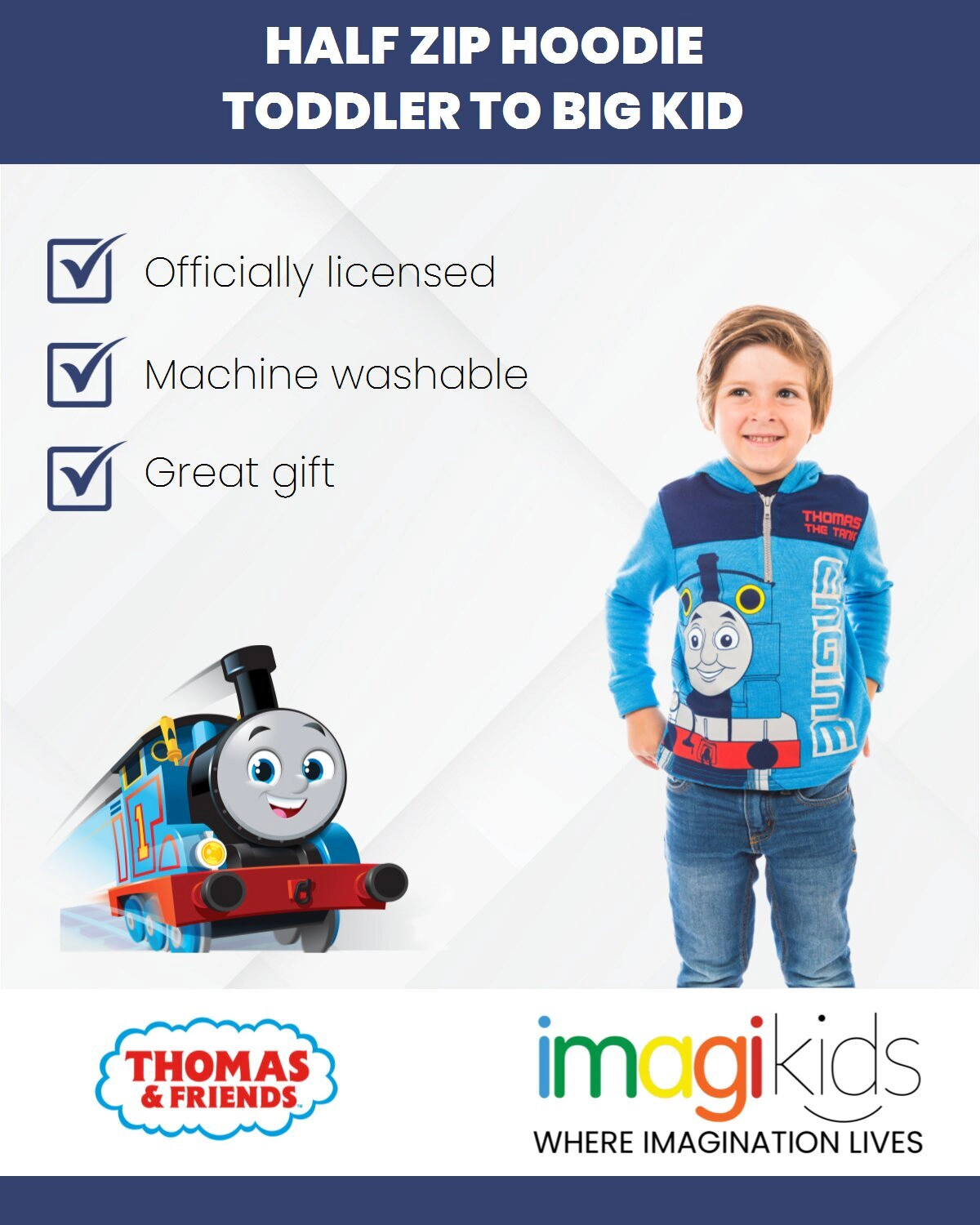 Thomas & Friends Boys' Quarter-Zip Fleece Hoodie