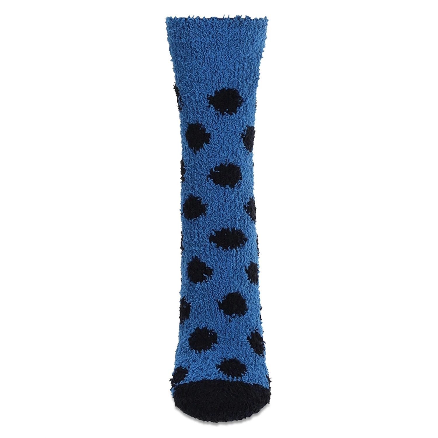 MeMoi Women's Polka Dot Smiley Face Embroidery Cozy Crew Socks