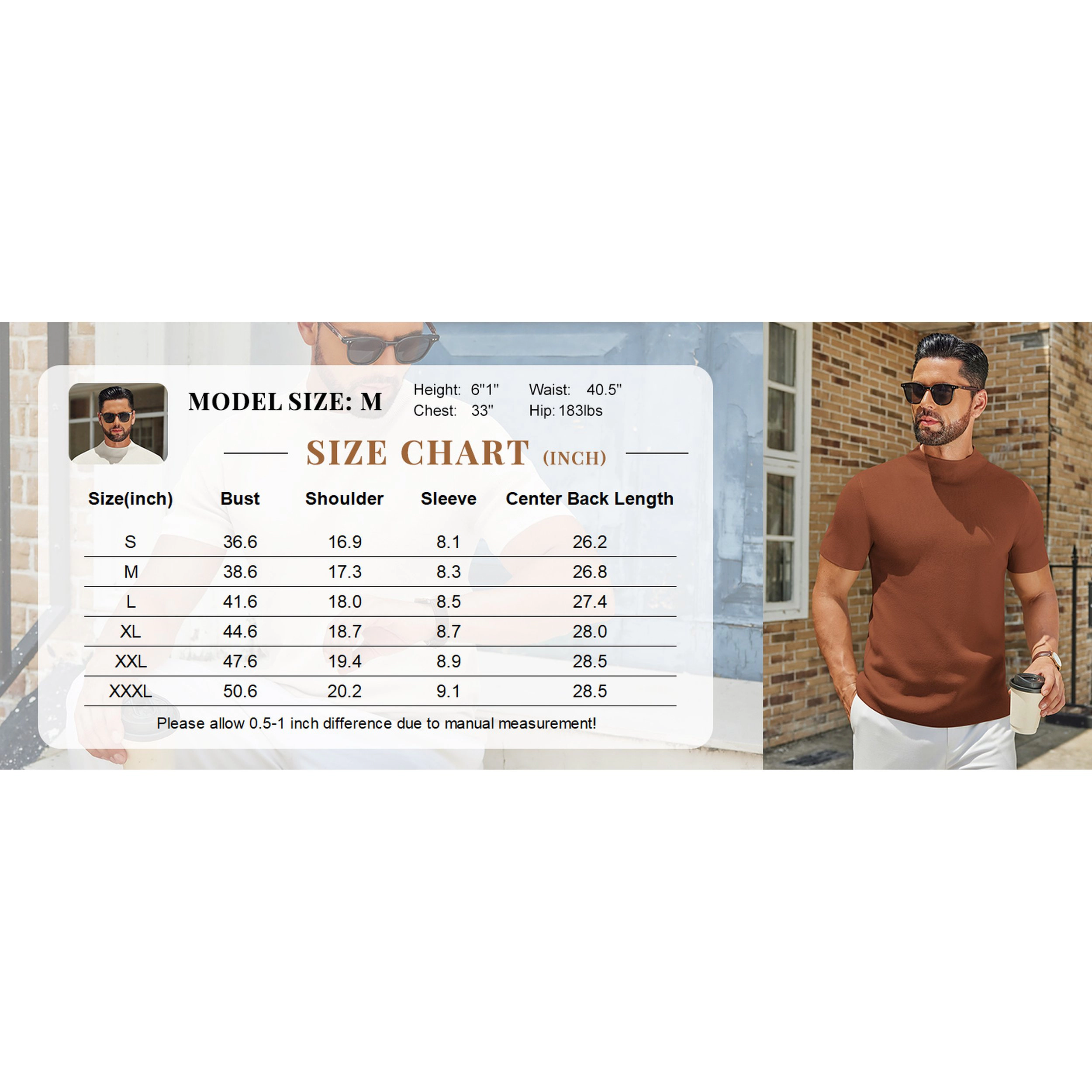 COOFANDY Men's Regular Fit Short Sleeve Mock Neck Top