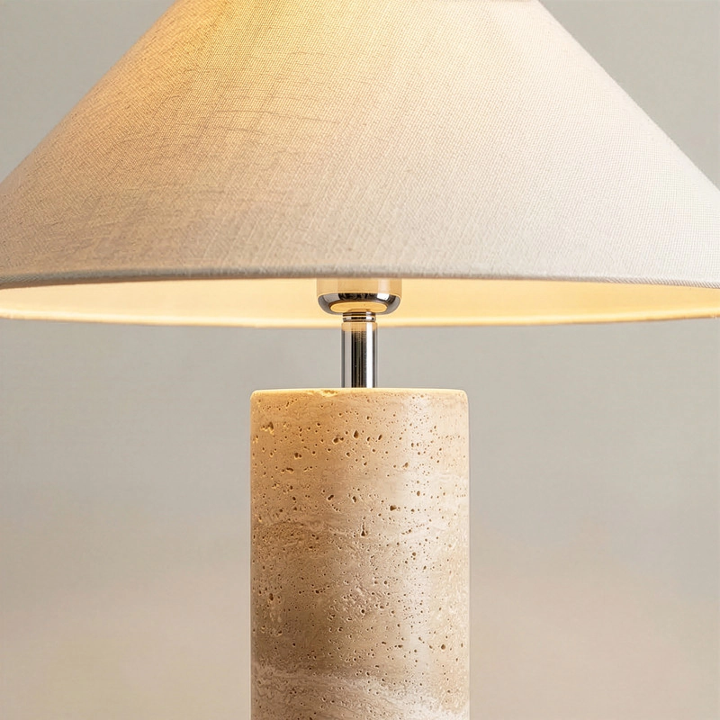 Brightech Runo Marble Travertine Table Lamp