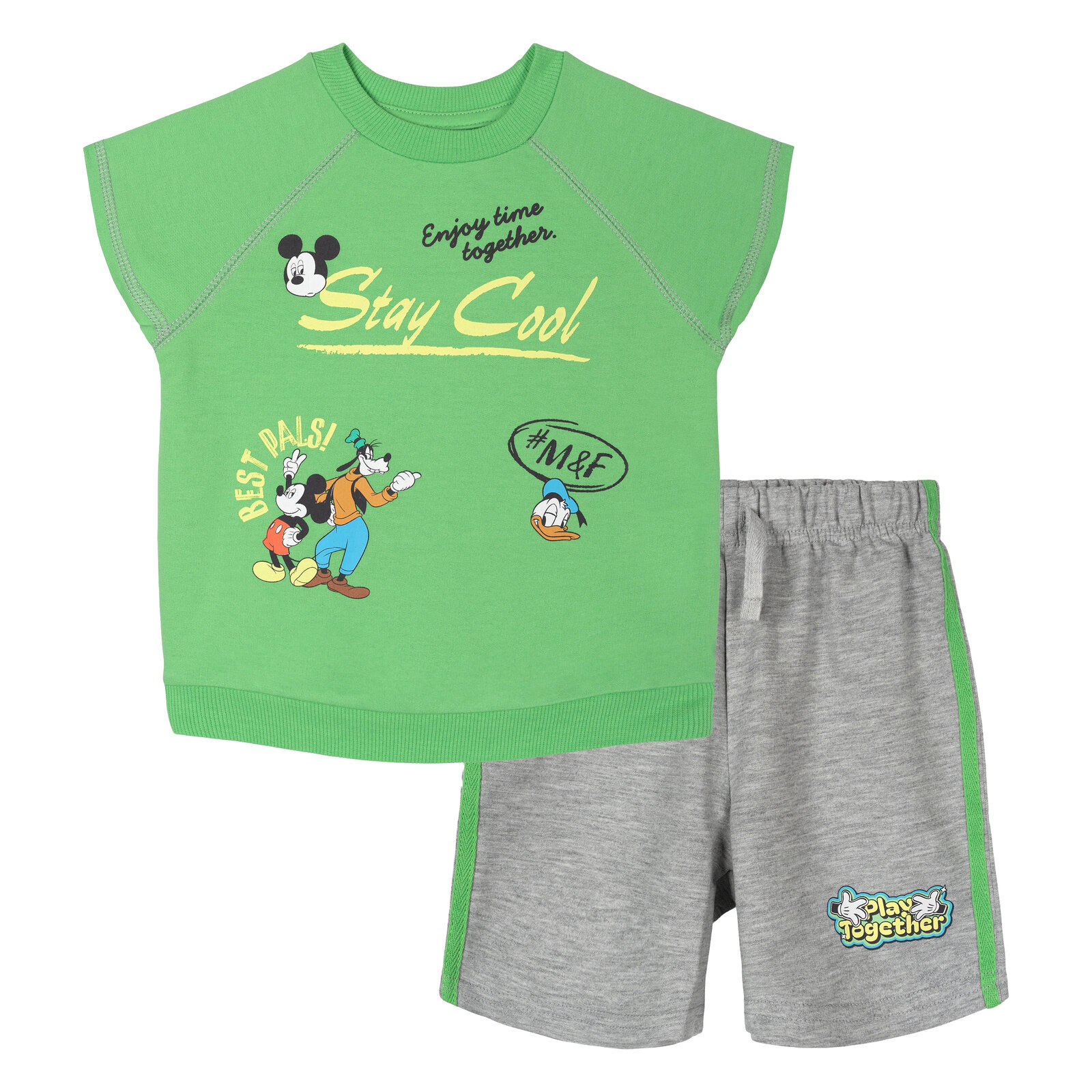 Disney Boys' T-Shirt and French Terry Shorts Set