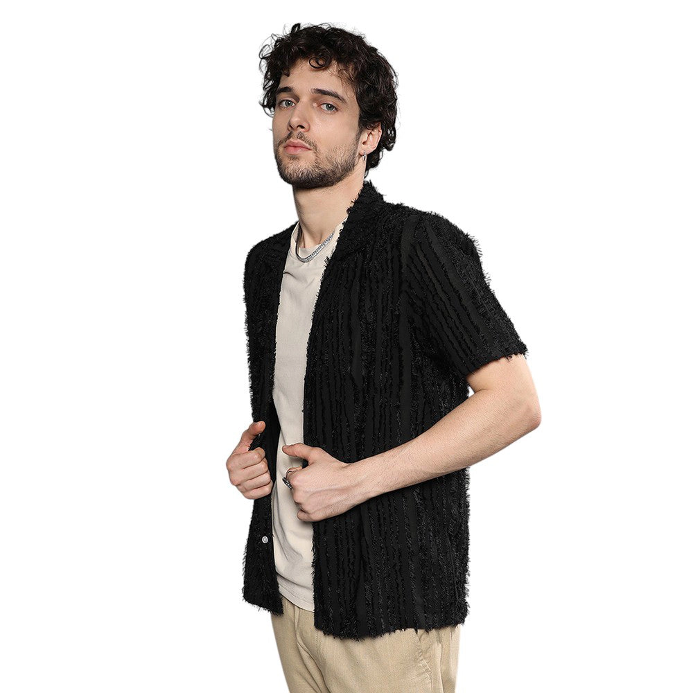 Men's Fleece Striped Shirt