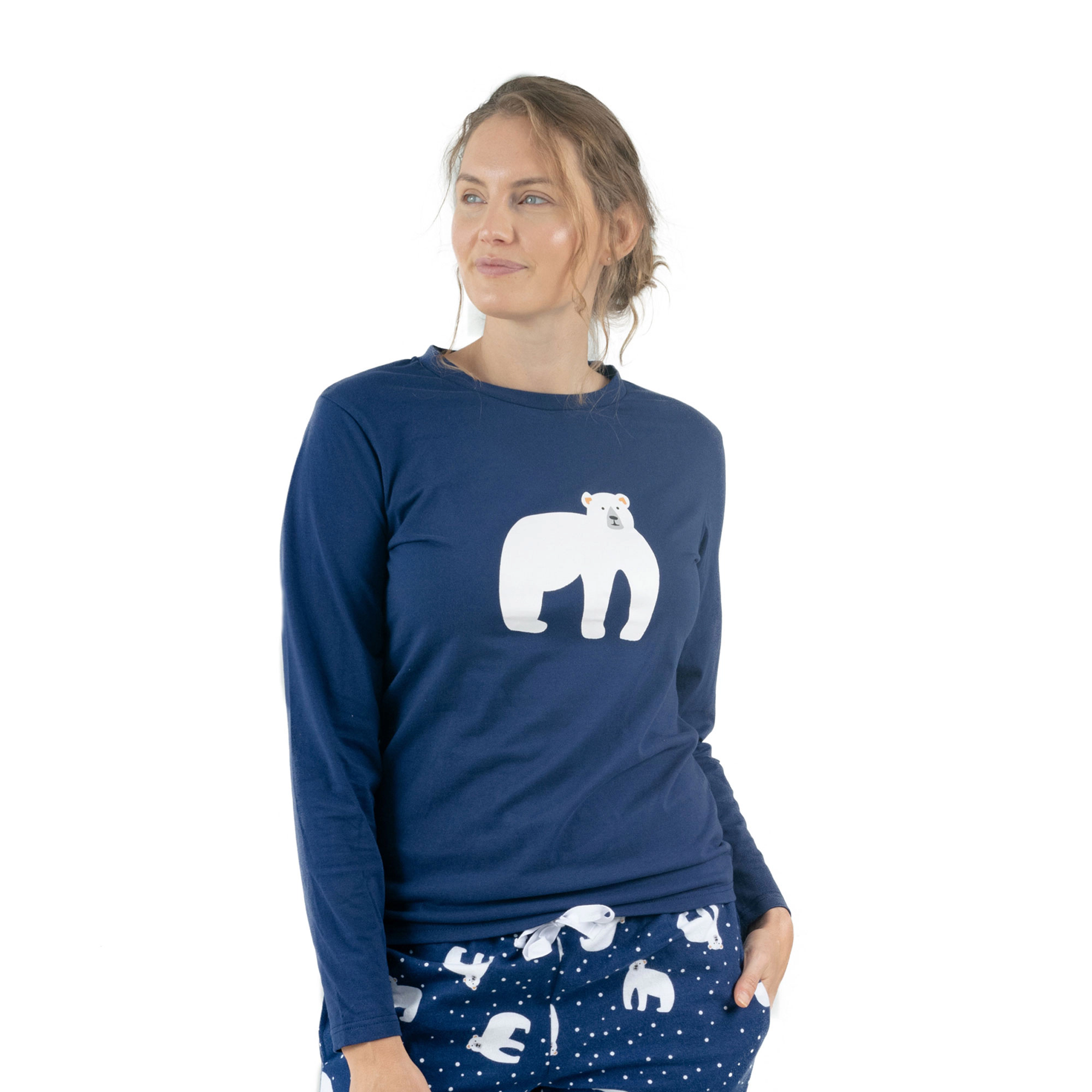 Leveret Women's 2-pc Holiday Cotton Top & Flannel Pants Pajama Set