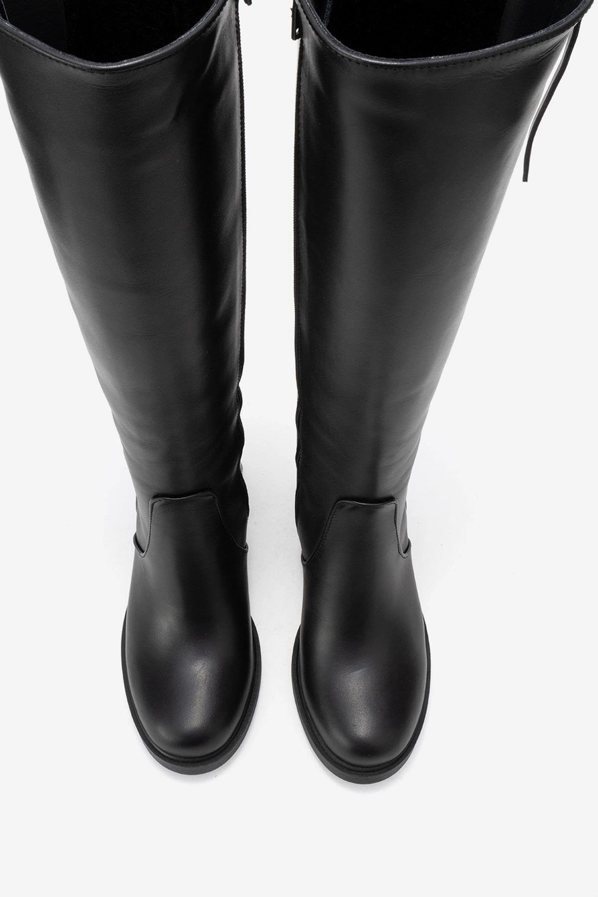 Forever & Always Womens Lensa Leather Block Heel Boot