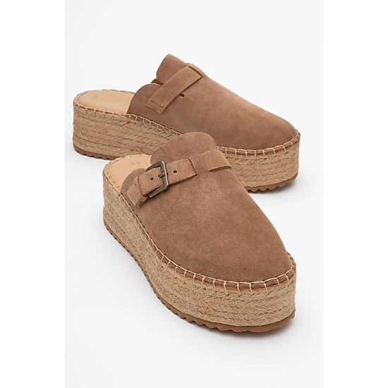 Forever & Always Womens Novas Leather Platform Espadrille Mules