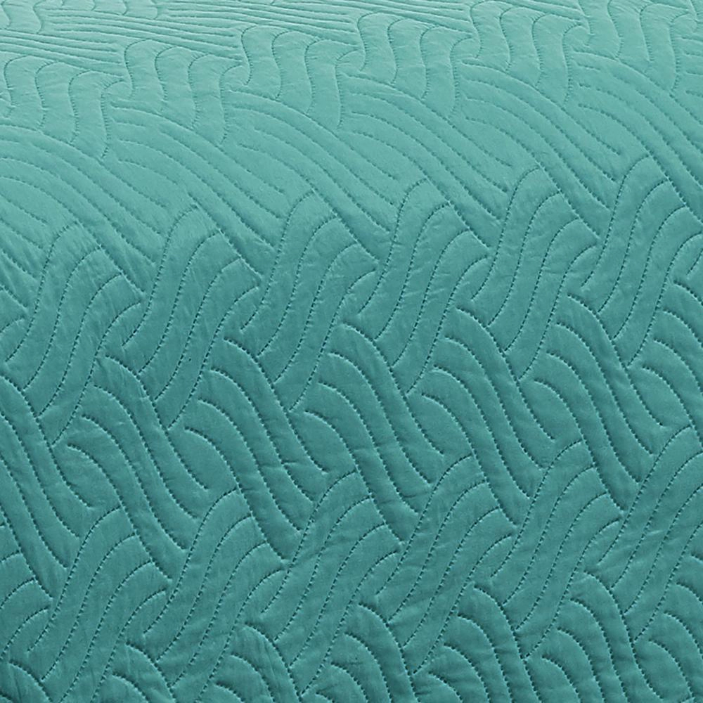 RT Designers Collection Ruby 3pc Pinsonic High Quality All Season Quilt Set for Revitalize Bedroom Turquoise