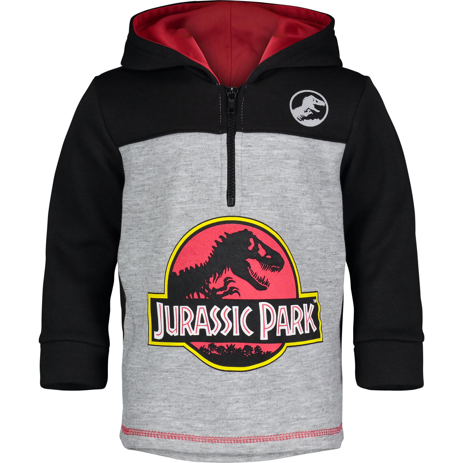 Jurassic World Park T-Rex Boys' Fleece Quarter-Zip Hoodie