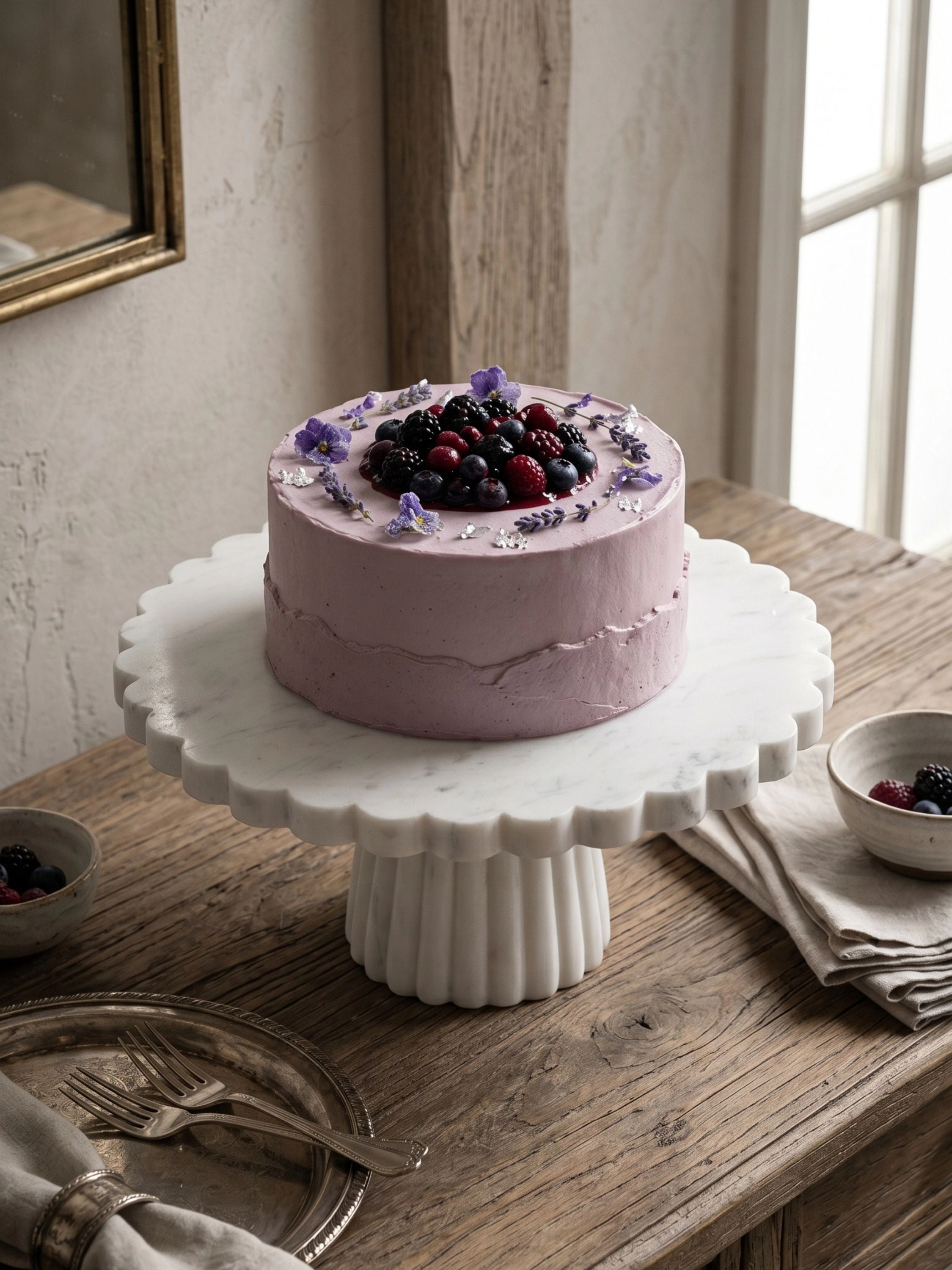 GAURI KOHLI Bobby White Marble Cake Stand