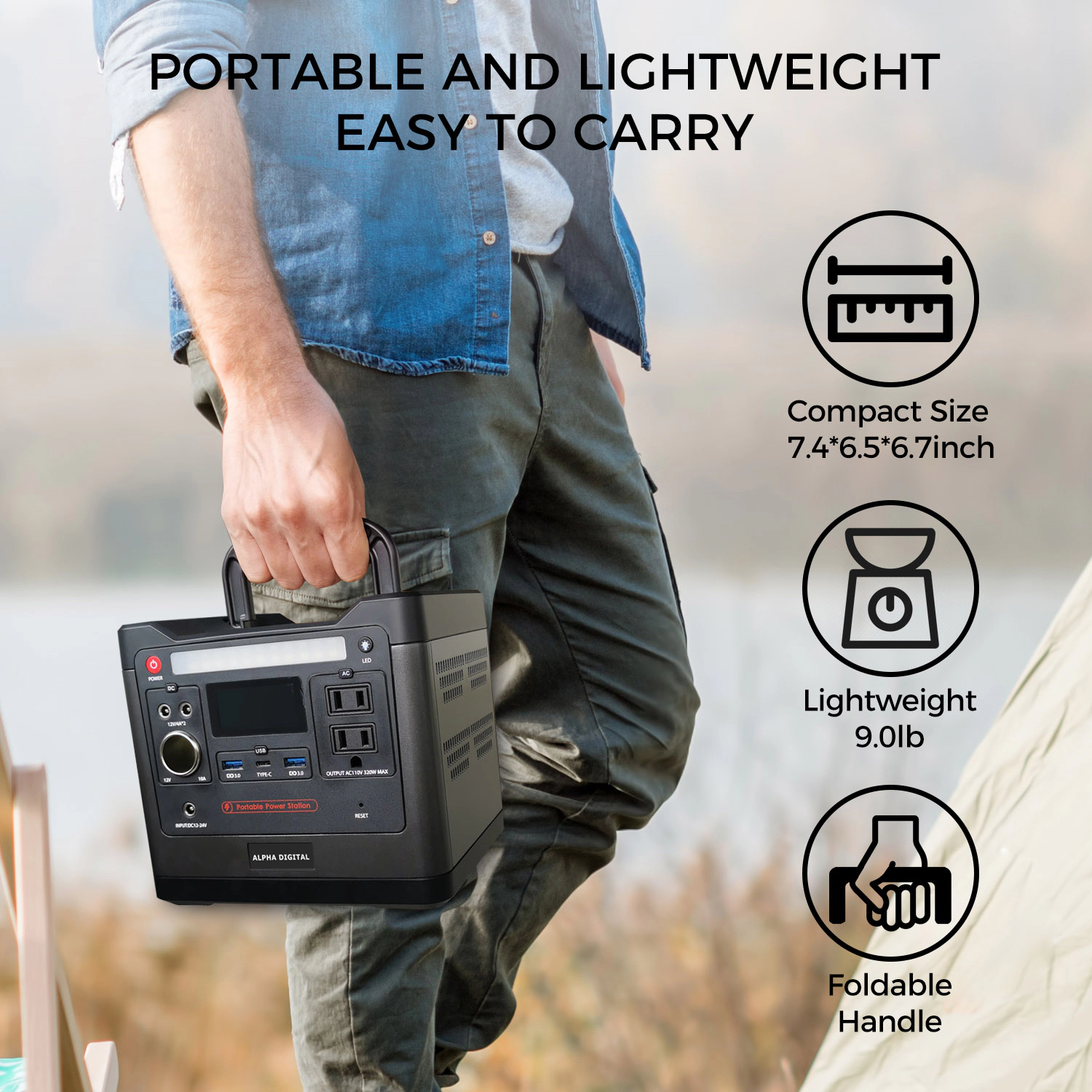 Alpha Digital 320W, 298Wh/93120mAh, Emergency Battery - Power Station