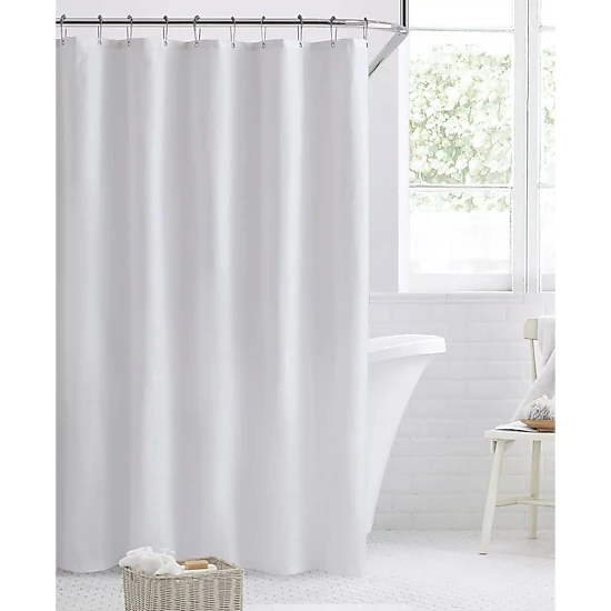 GoodGram Basics Waterproof White Fabric Shower Curtain Liner With Rust ...
