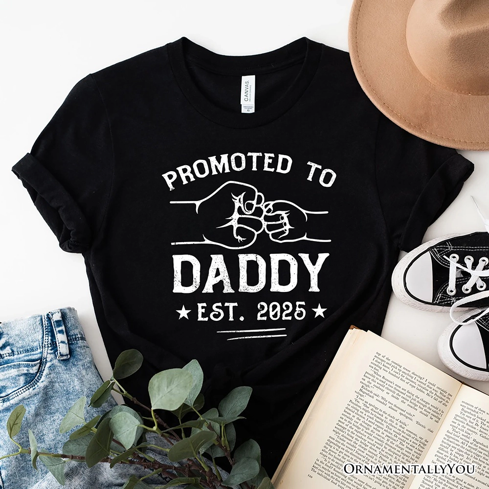 OrnamentallyYou Mens Promoted To Daddy Est. 2025 T-Shirt