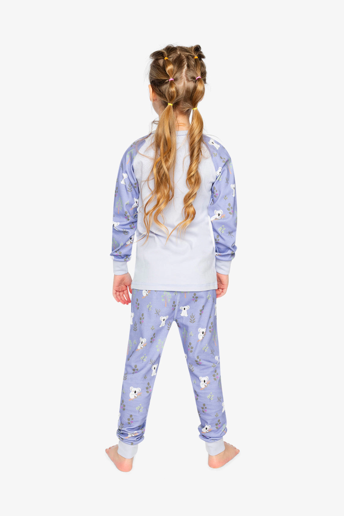 Deux par Girls Organic Cotton Koala Print Two Piece Pajama Set with Raglan Top and Pants