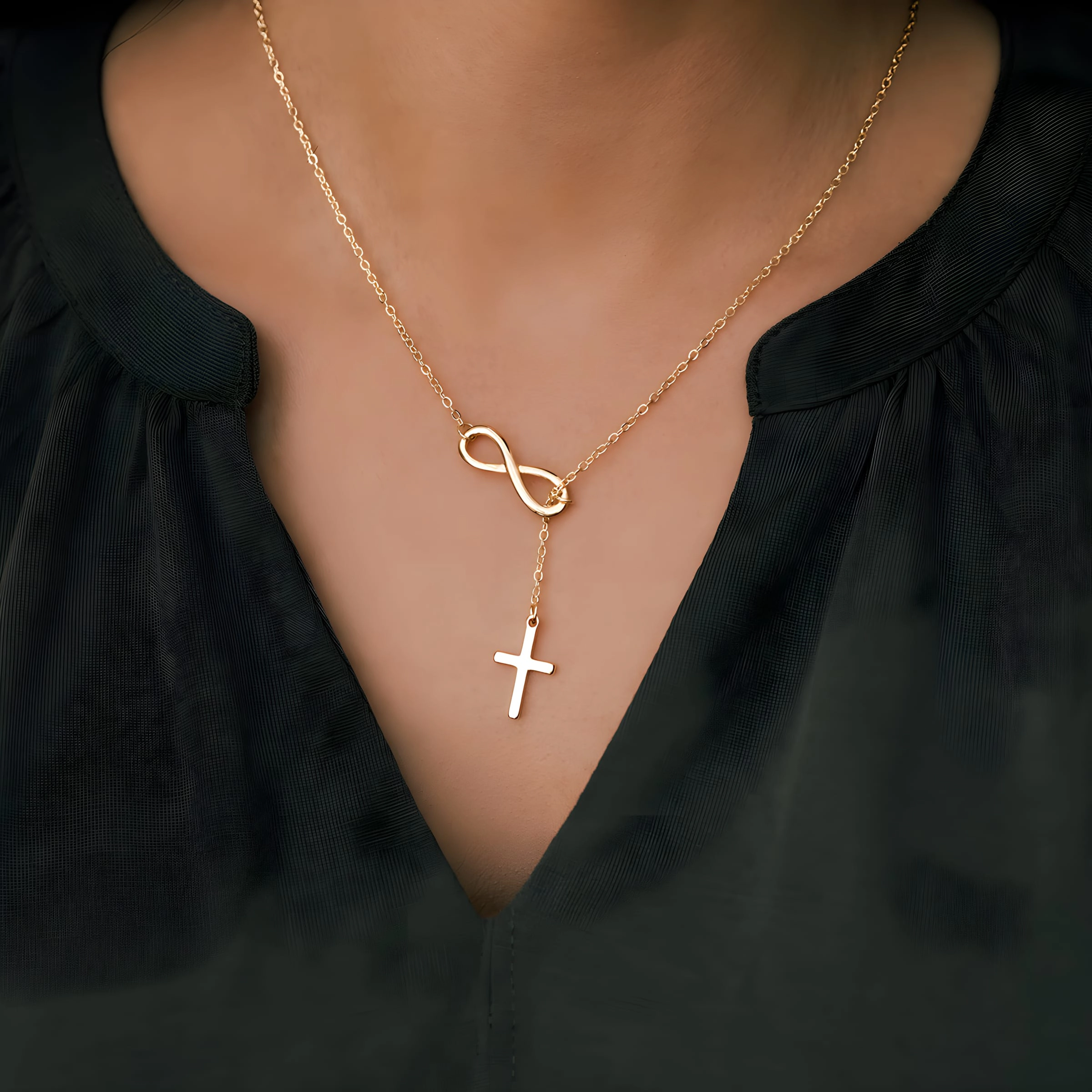 Mint & Lily Women's Infinity Cross Pendant Necklace