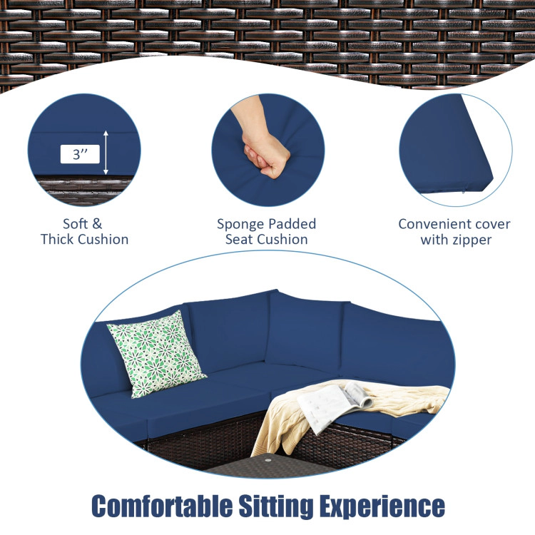 Hivvago 6 Pieces Patio Furniture Sofa Set With Cushions For Outdoor
